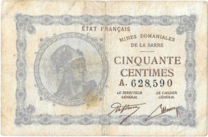 50 centimes Mines domaniales de la Sarre type 1920