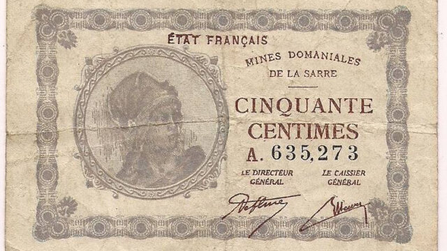 50 centimes Mines domaniales de la Sarre type 1920