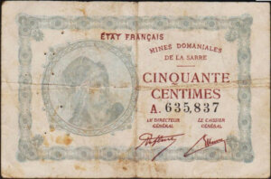 50 centimes Mines domaniales de la Sarre type 1920