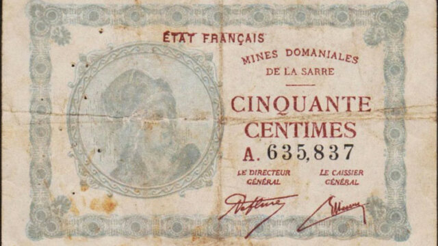 50 centimes Mines domaniales de la Sarre type 1920