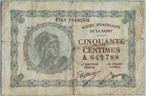 50 centimes Mines domaniales de la Sarre type 1920