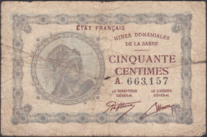 50 centimes Mines domaniales de la Sarre type 1920