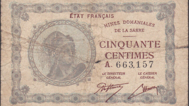 50 centimes Mines domaniales de la Sarre type 1920