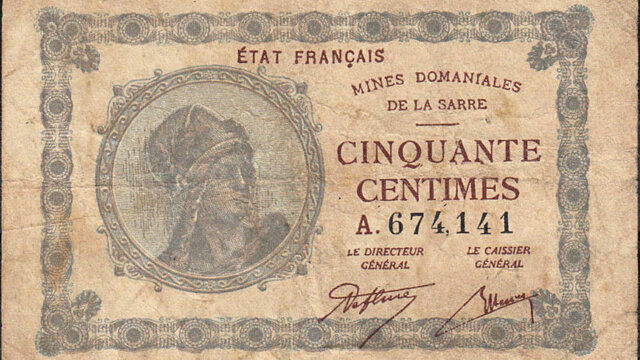 50 centimes Mines domaniales de la Sarre type 1920