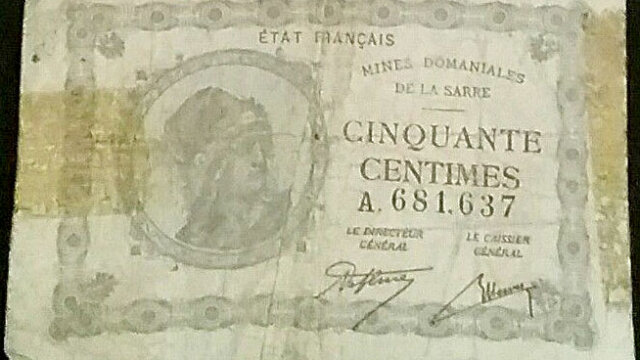 50 centimes Mines domaniales de la Sarre type 1920