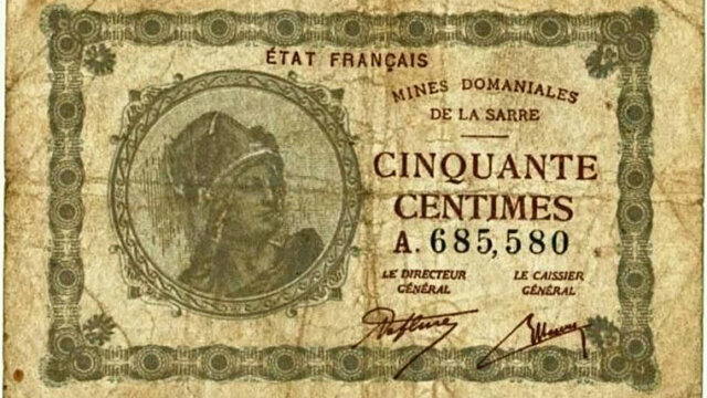 50 centimes Mines domaniales de la Sarre type 1920