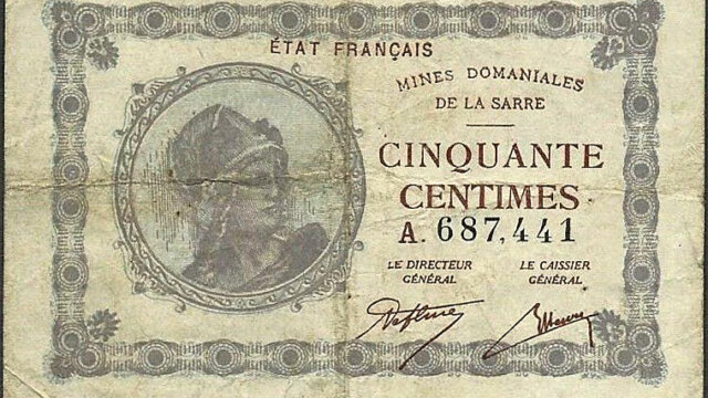 50 centimes Mines domaniales de la Sarre type 1920