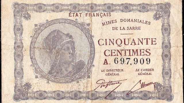 50 centimes Mines domaniales de la Sarre type 1920