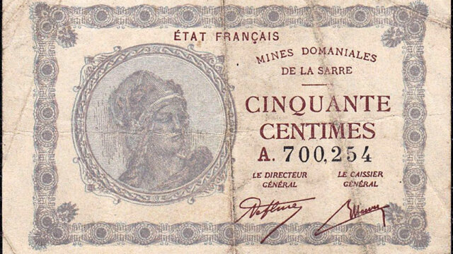 50 centimes Mines domaniales de la Sarre type 1920