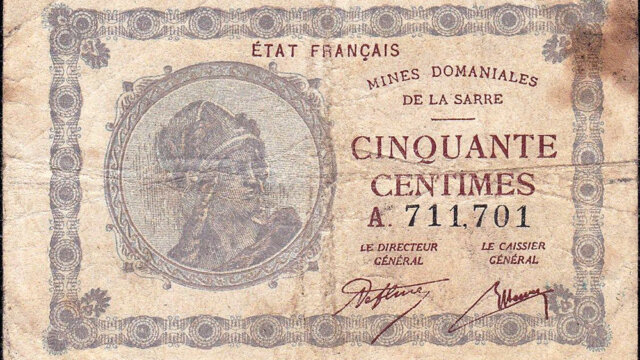 50 centimes Mines domaniales de la Sarre type 1920