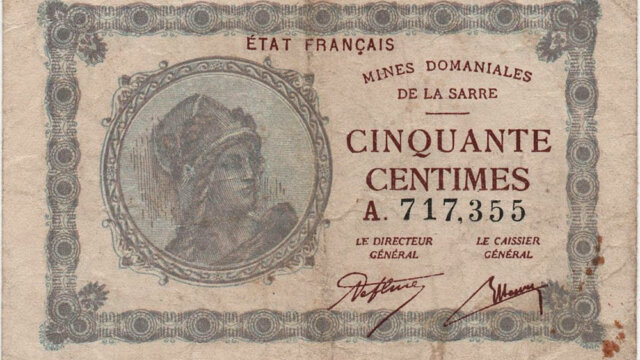 50 centimes Mines domaniales de la Sarre type 1920