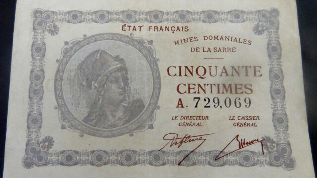 50 centimes Mines domaniales de la Sarre type 1920