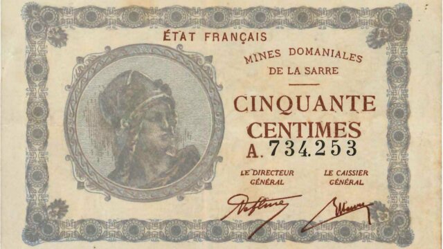 50 centimes Mines domaniales de la Sarre type 1920