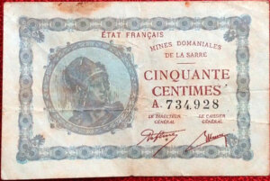 50 centimes Mines domaniales de la Sarre type 1920