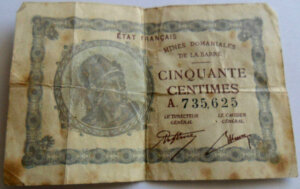 50 centimes Mines domaniales de la Sarre type 1920