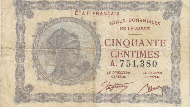 50 centimes Mines domaniales de la Sarre type 1920