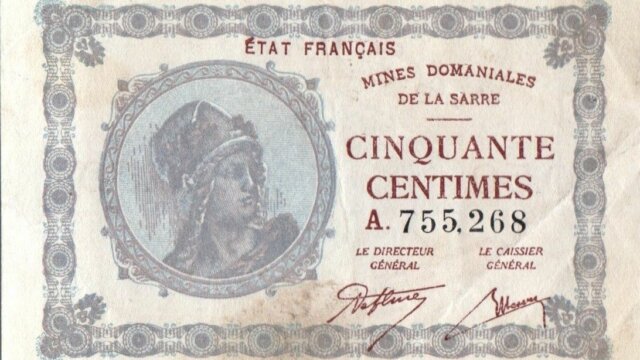 50 centimes Mines domaniales de la Sarre type 1920