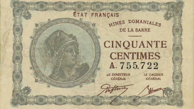 50 centimes Mines domaniales de la Sarre type 1920