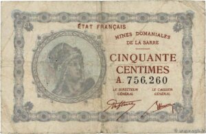 50 centimes Mines domaniales de la Sarre type 1920