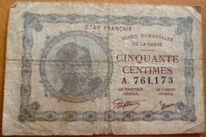 50 centimes Mines domaniales de la Sarre type 1920