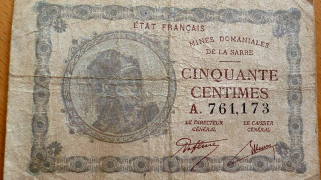 50 centimes Mines domaniales de la Sarre type 1920