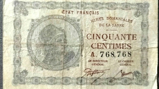 50 centimes Mines domaniales de la Sarre type 1920