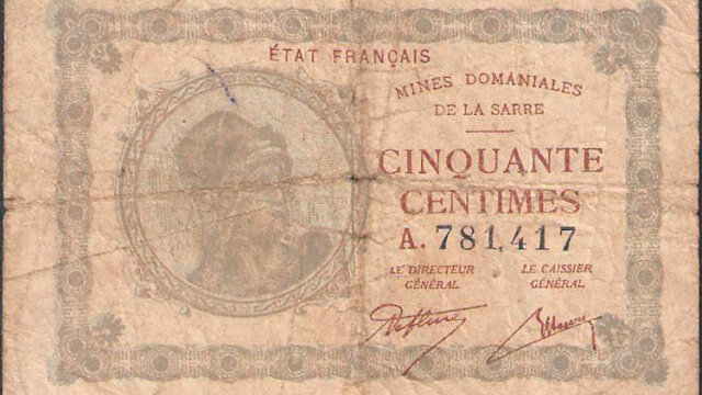 50 centimes Mines domaniales de la Sarre type 1920