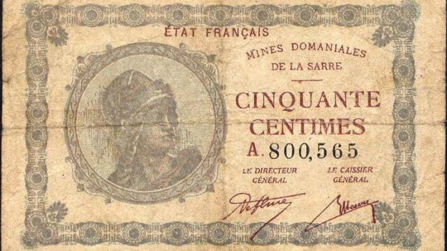 50 centimes Mines domaniales de la Sarre type 1920