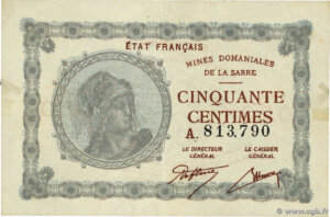 50 centimes Mines domaniales de la Sarre type 1920