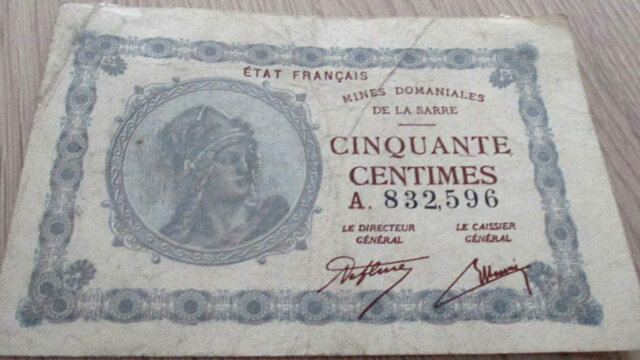 50 centimes Mines domaniales de la Sarre type 1920