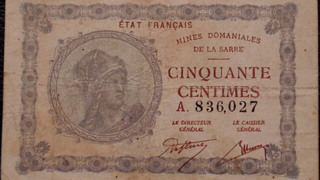 50 centimes Mines domaniales de la Sarre type 1920