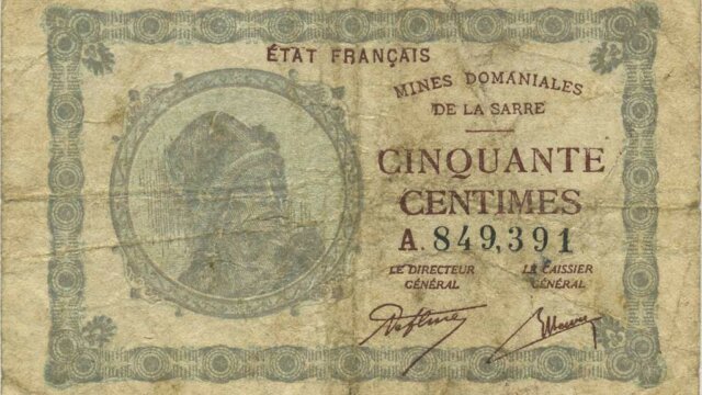 50 centimes Mines domaniales de la Sarre type 1920