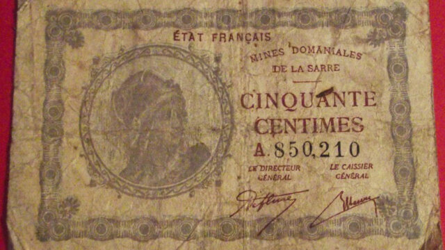 50 centimes Mines domaniales de la Sarre type 1920