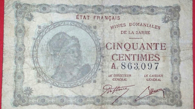 50 centimes Mines domaniales de la Sarre type 1920