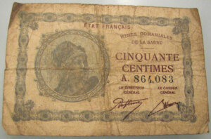 50 centimes Mines domaniales de la Sarre type 1920