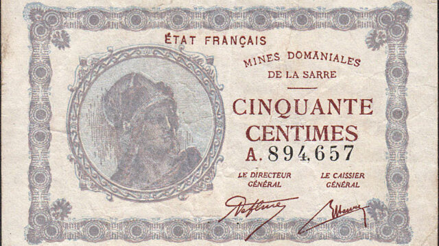 50 centimes Mines domaniales de la Sarre type 1920