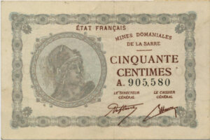 50 centimes Mines domaniales de la Sarre type 1920