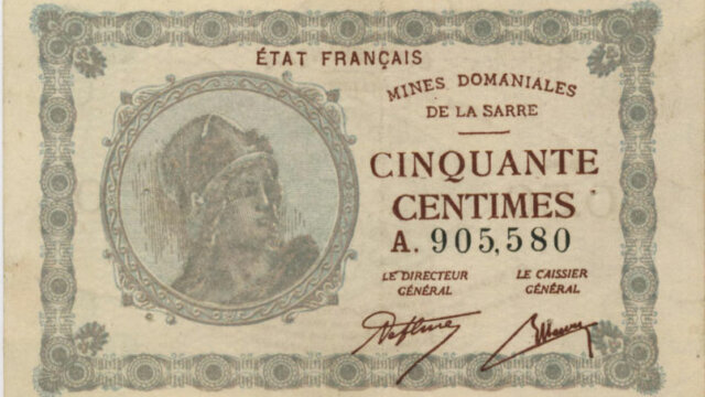 50 centimes Mines domaniales de la Sarre type 1920