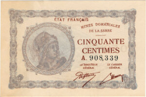 50 centimes Mines domaniales de la Sarre type 1920