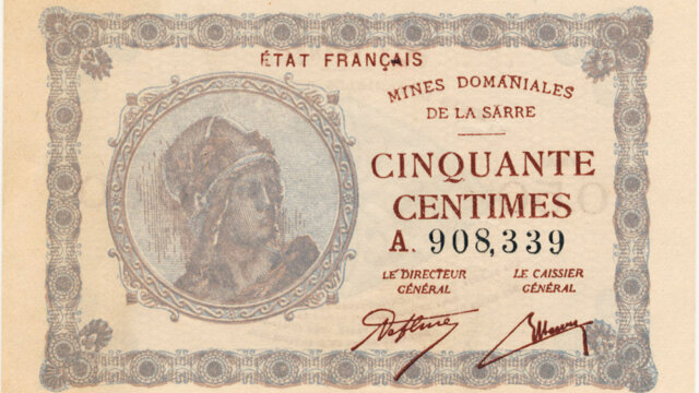 50 centimes Mines domaniales de la Sarre type 1920