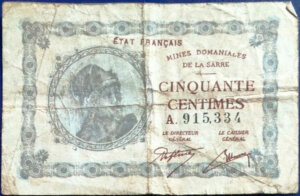 50 centimes Mines domaniales de la Sarre type 1920