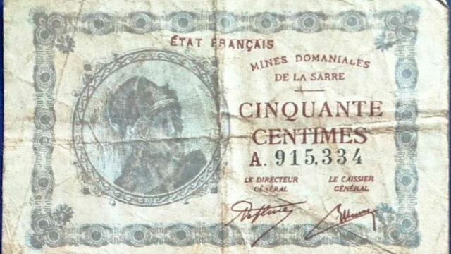 50 centimes Mines domaniales de la Sarre type 1920