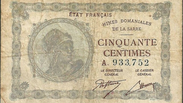 50 centimes Mines domaniales de la Sarre type 1920