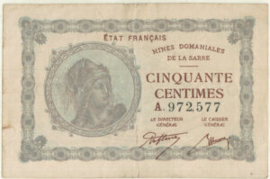 50 centimes Mines domaniales de la Sarre type 1920