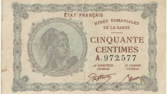 50 centimes Mines domaniales de la Sarre type 1920