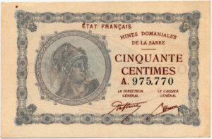 50 centimes Mines domaniales de la Sarre type 1920