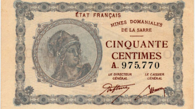 50 centimes Mines domaniales de la Sarre type 1920