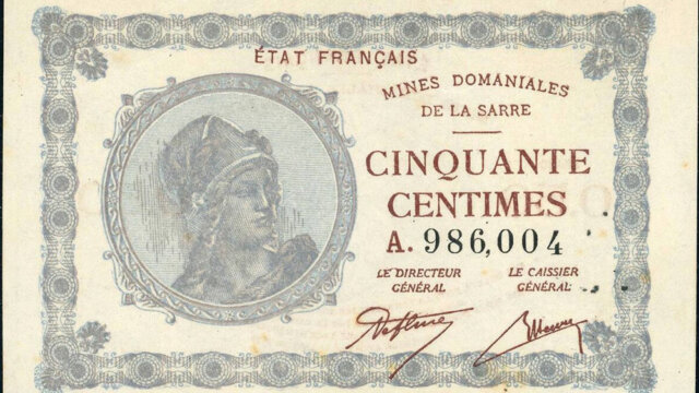 50 centimes Mines domaniales de la Sarre type 1920