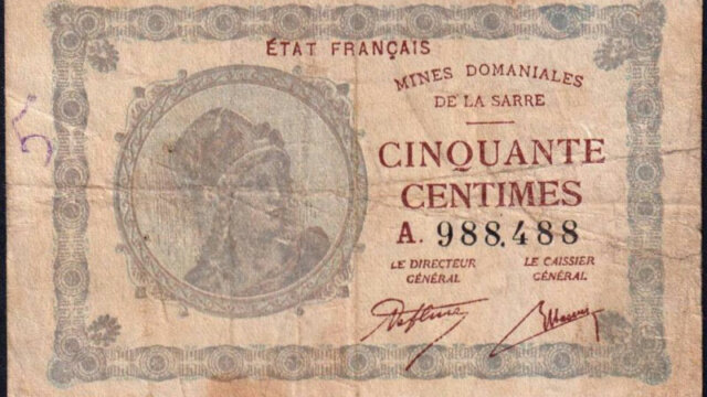 50 centimes Mines domaniales de la Sarre type 1920