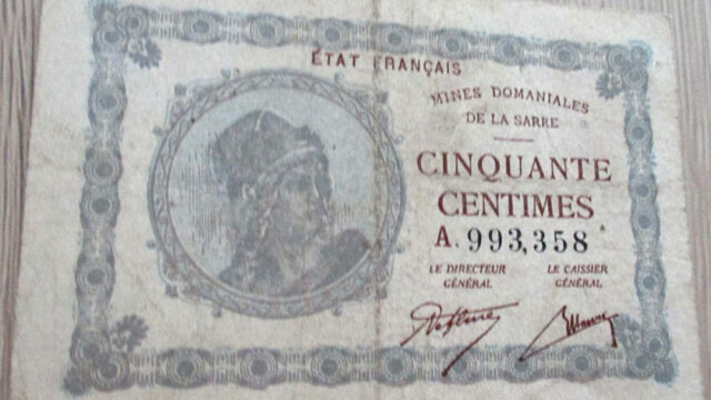 50 centimes Mines domaniales de la Sarre type 1920